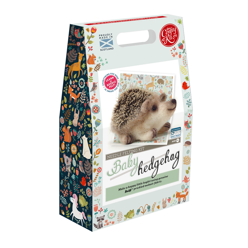 The Crafty Kit Company Needle Felted Baby Hedgehog Kit - Box