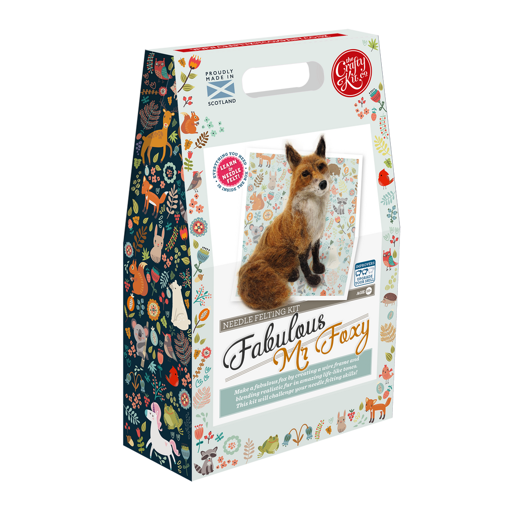The Crafty Kit Company Fabulous Mr Foxy Needle Felting Kit Box