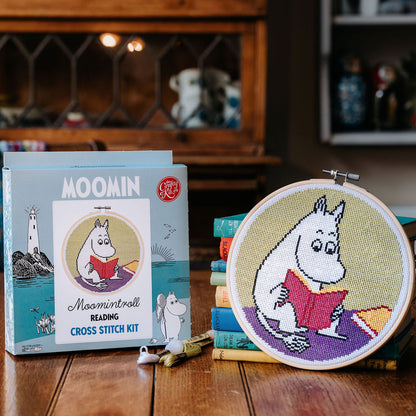 Moomin Cross Stitch Kit - Moomintroll Reading