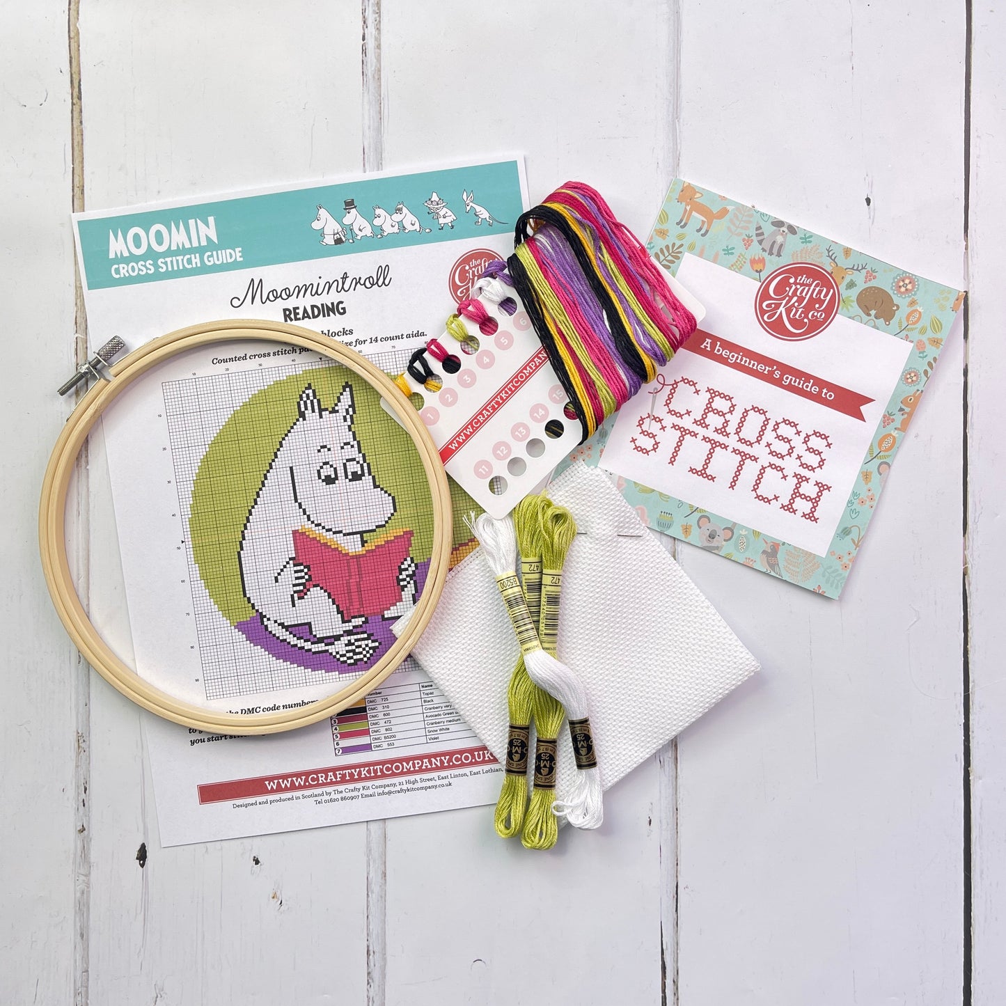 Moomin Cross Stitch Kit - Moomintroll Reading