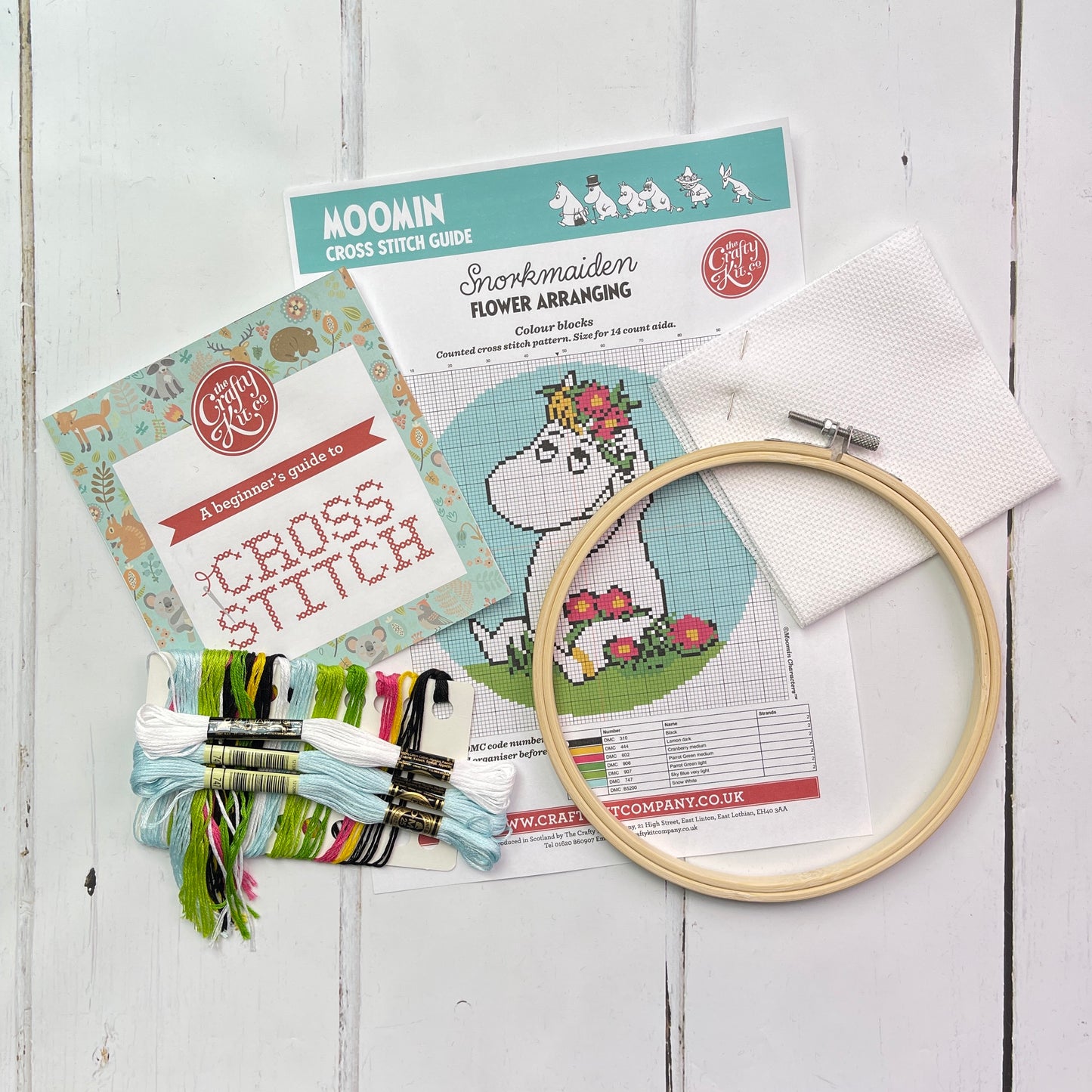 Moomin Cross Stitch Kit - Snorkmaiden Flower Arranging